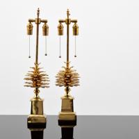 Pair of Pine Cone Lamps, Manner of Maison Charles - Sold for $3,500 on 02-06-2021 (Lot 200).jpg
